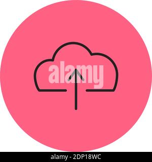 Isolated upload computers tecnology online red logo- Vector Stock Vector