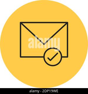Isolated mail sent computers tecnology online yellow logo - Vector Stock Vector