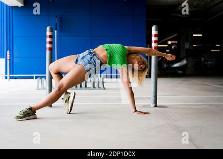 Dancer in urban area. Udine, Italy. Stock Photo