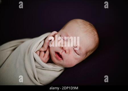 Newborn baby sleeping Stock Photo