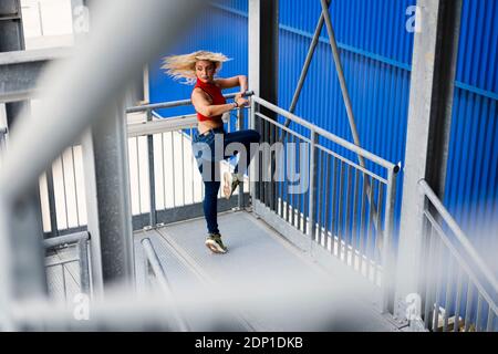 Dancer in urban area. Udine, Italy. Stock Photo