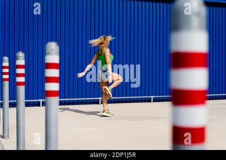 Dancer in urban area. Udine, Italy. Stock Photo