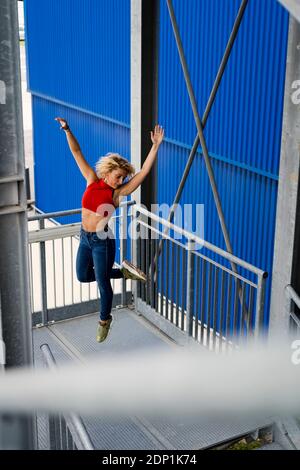 Dancer in urban area. Udine, Italy. Stock Photo
