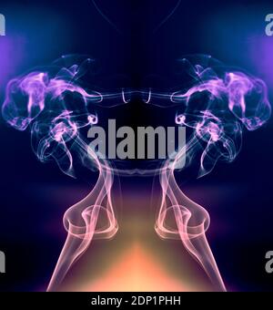 Abstract shapes created from smoke Stock Photo