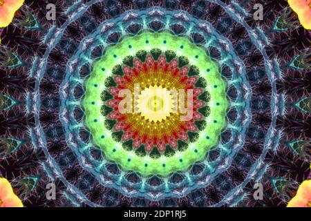 Black and white Kaleidoscope texture fractal background Stock Photo
