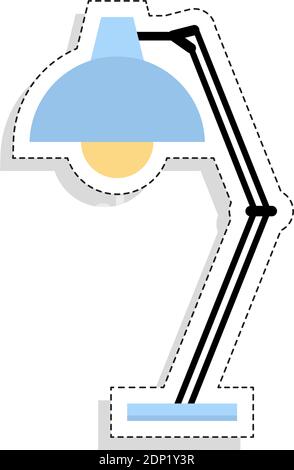 Isolated lamp tool back to school sticker- Vector Stock Vector