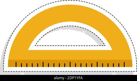 Isolated ruler tool back to school sticker- Vector Stock Vector