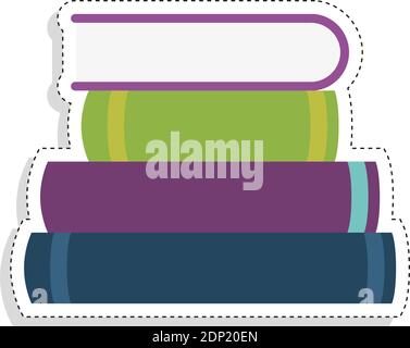 Isolated book tool back to school sticker- Vector Stock Vector