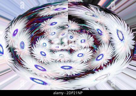 Black and white Kaleidoscope texture fractal background Stock Photo