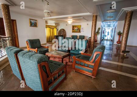 MAKENI, SIERRA LEONE - JUNE 07, 2013: Wusum Hotel in the largest city in the Northern Province of Sierra Leone, capital of Bombali District, fifth lar