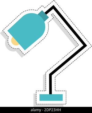 Isolated lamp tool back to school sticker- Vector Stock Vector