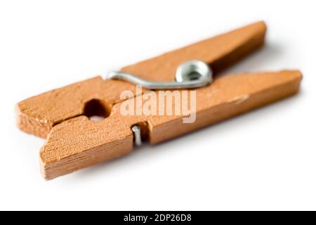clothespin isolated on a white background Stock Photo