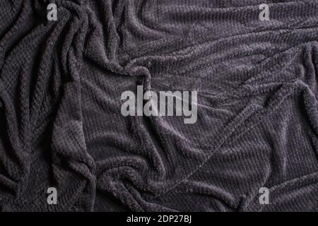 Texture of gray wool blanket Stock Photo