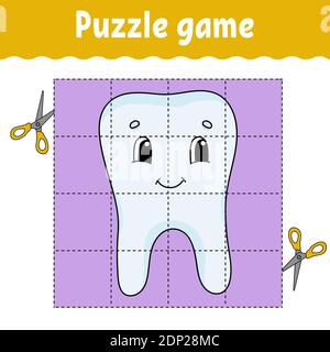 Puzzle game for kids . Education developing worksheet. Learning game for children. Activity page. For toddler. Riddle for preschool. Simple flat isola Stock Vector