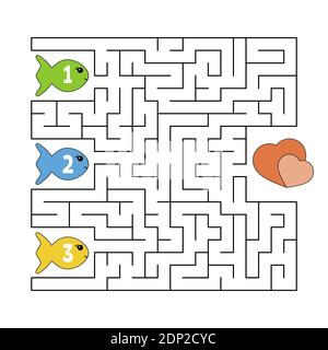 Abstract maze. Game for kids. Puzzle for children. Cartoon style. Labyrinth conundrum. Color vector illustration. The development of logical and spati Stock Vector