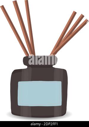 Aroma sticks. Aromatherapy. Pleasant aroma. Smell. Vector illustration isolated Spa procedure Stock Vector
