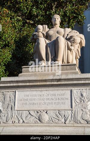 Heritage Statue, National Archives, Washington DC, USA. Sculptor James Earle Fraser. Stock Photo