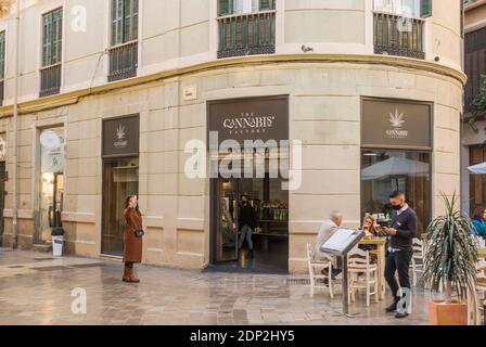 The Cannabis Factory store, shop, selling legal products related with Cannabis in Malaga, Andalucia, Spain. Stock Photo