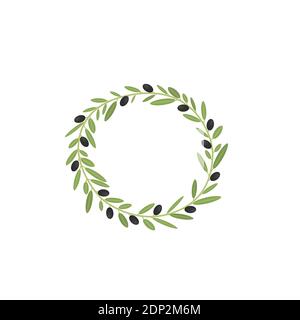 Olive branch wreath Stock Vector