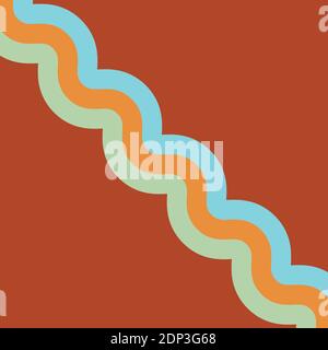 An abstract retro wavy stripe background image. Stock Vector