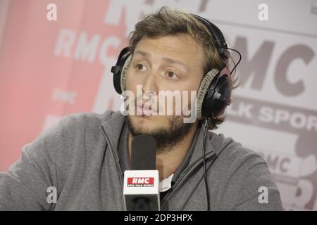 Exclusive - Amaury Leveaux at the 'Moscato Show' sport talk show on RMC Radio, interviewed by Vincent Moscato, in Paris, France, on April 21, 2015. Photo by Jerome Domine/ABACAPRESS.COM Stock Photo