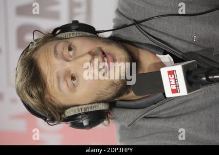 Exclusive - Amaury Leveaux at the 'Moscato Show' sport talk show on RMC Radio, interviewed by Vincent Moscato, in Paris, France, on April 21, 2015. Photo by Jerome Domine/ABACAPRESS.COM Stock Photo