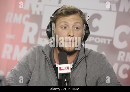 Exclusive - Amaury Leveaux at the 'Moscato Show' sport talk show on RMC Radio, interviewed by Vincent Moscato, in Paris, France, on April 21, 2015. Photo by Jerome Domine/ABACAPRESS.COM Stock Photo