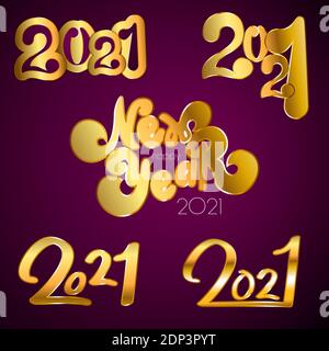 happy new year 2021 snow background Stock Vector