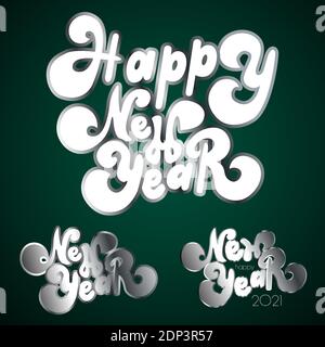 happy new year 2021 snow background Stock Vector