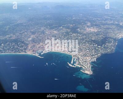An aerial view of the Bay of Cannes, southern France, May 10, 2015. The 68th film festival starts on Wednesday. Photo by JMP/ABACAPRESS.COM Stock Photo