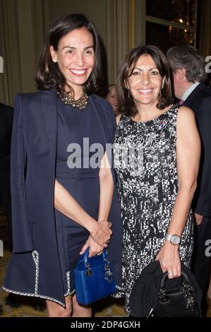 Spanish model/actress Ines Sastre (L) and Spanish-born mayor of Paris Anne Hidalgo pose during a reception at the residence of the Spanish Ambassador to France as part of King Felipe VI and Queen Letizia of Spain's three-day state visit to France, in Paris, France on June 3, 2015. Photo by Thierry Orban/ABACAPRESS.COM Stock Photo