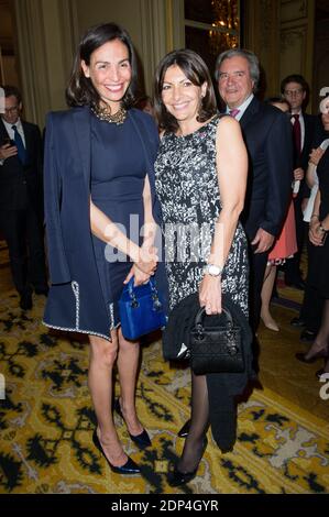 Spanish model/actress Ines Sastre (L) and Spanish-born mayor of Paris Anne Hidalgo pose during a reception at the residence of the Spanish Ambassador to France as part of King Felipe VI and Queen Letizia of Spain's three-day state visit to France, in Paris, France on June 3, 2015. Photo by Thierry Orban/ABACAPRESS.COM Stock Photo