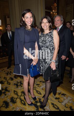 Spanish model/actress Ines Sastre (L) and Spanish-born mayor of Paris Anne Hidalgo pose during a reception at the residence of the Spanish Ambassador to France as part of King Felipe VI and Queen Letizia of Spain's three-day state visit to France, in Paris, France on June 3, 2015. Photo by Thierry Orban/ABACAPRESS.COM Stock Photo