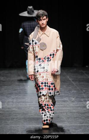 Model walks on the runway during the Walter van Beirendonck fashion show  during Paris Fashion Week Mens Fall Winter 2020-2021 in Paris, France on  Jan 15, 2020. (?Photo by Jonas Gustavsson/Sipa USA