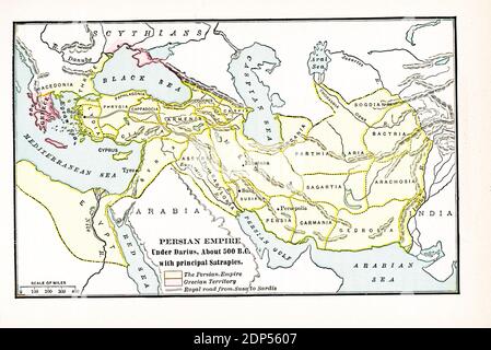 persian empire map 500 bc