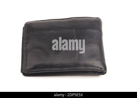 Old used Purse over white background Stock Photo