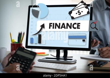 Business strategy finance analyzing sales data Financial Consultant,Financial advisor documents Stock Photo