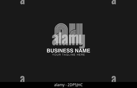 AH A H initial based modern minimal creative logo vector template image. Line art finger print logo Stock Vector