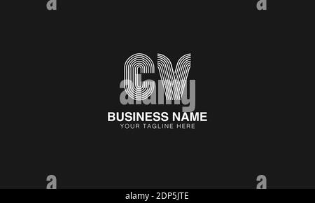 CV C V initial based modern minimal creative logo vector template image. Line art finger print logo Stock Vector