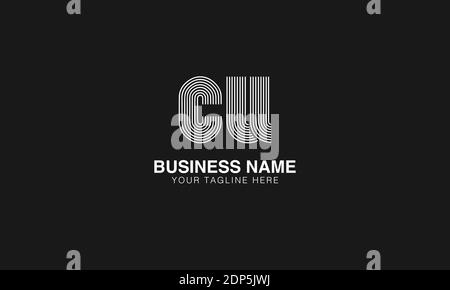 CU C U initial based modern minimal creative logo vector template image. Line art finger print logo Stock Vector
