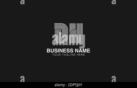 DH D H initial based modern minimal creative logo vector template image. Line art finger print logo Stock Vector