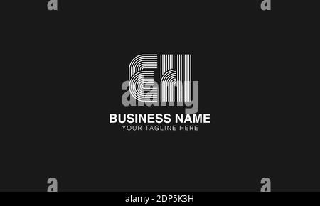 EH E H initial based modern minimal creative logo vector template image. Line art finger print logo Stock Vector