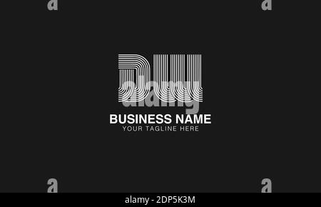 DW D W initial based modern minimal creative logo vector template image. Line art finger print logo Stock Vector