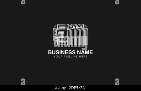 EM E M initial based modern minimal creative logo vector template image. Line art finger print logo Stock Vector