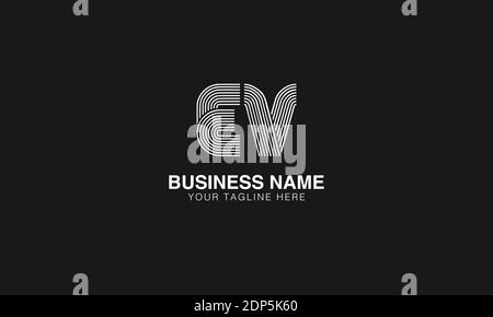 EV E V initial based modern minimal creative logo vector template image. Line art finger print logo Stock Vector