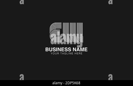 EW E W initial based modern minimal creative logo vector template image. Line art finger print logo Stock Vector