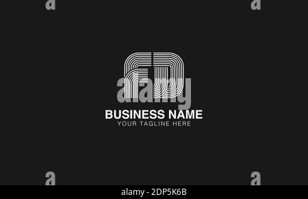 FD F D initial based modern minimal creative logo vector template image. Line art finger print logo Stock Vector