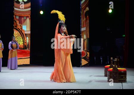Shijiazhuang, China's Hebei Province. 18th Dec, 2020. Actors perform at a theater in Shijiazhuang, north China's Hebei Province, Dec. 18, 2020. Credit: Jin Haoyuan/Xinhua/Alamy Live News Stock Photo