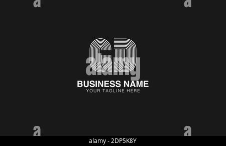 GD G D initial based modern minimal creative logo vector template image. Line art finger print logo Stock Vector