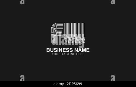 FW F W initial based modern minimal creative logo vector template image. Line art finger print logo Stock Vector